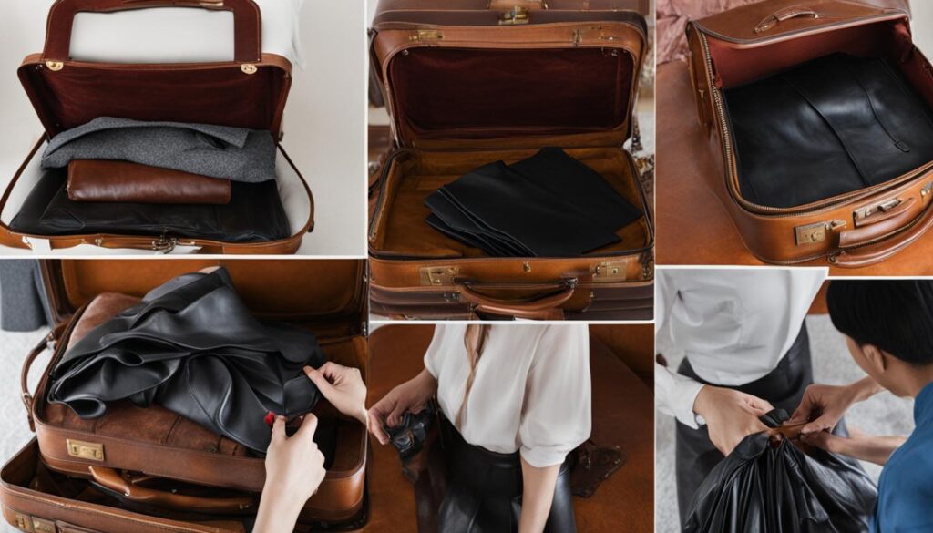 how to pack a leather skirt in suitcase