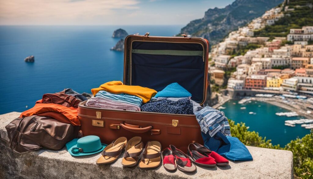 how to pack a suitcase for 10 days in amalfi coast