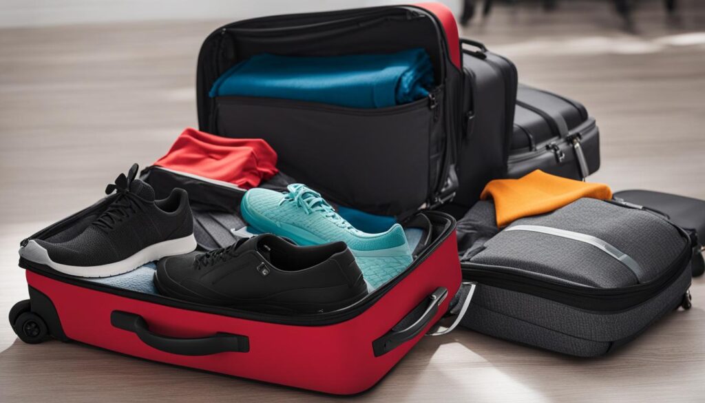 how to pack sneakers in a suitcase