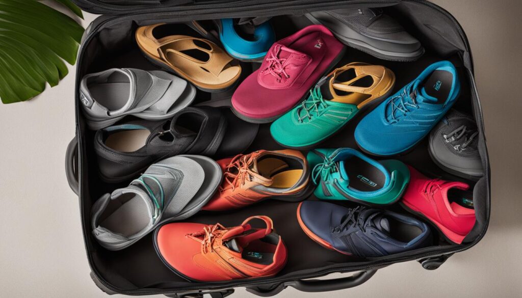 how to pack teva shoes in suitcase