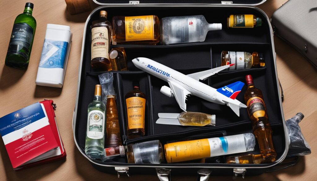 is it safe to pack plastic alcohol in plane suitcase