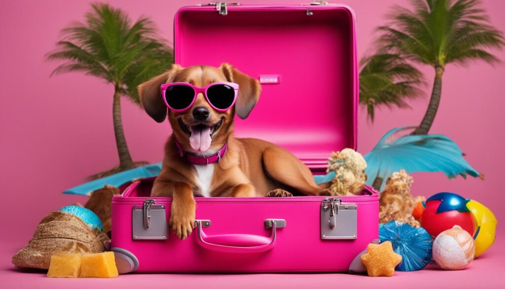 pack only the essentials dog suitcase gif