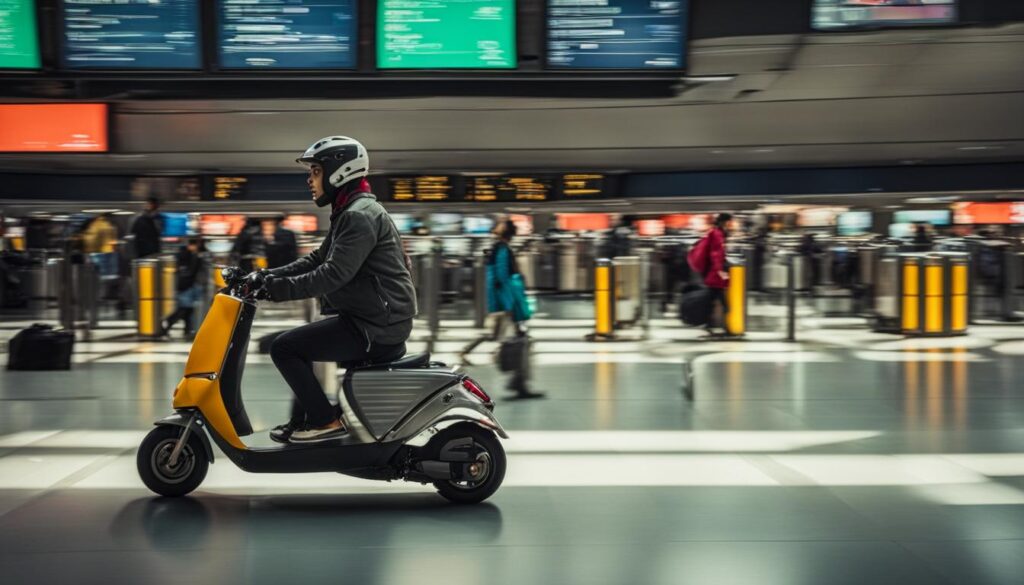 can you ride a scooter in the airport
