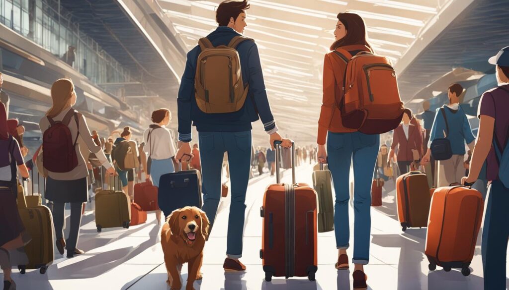 traveling with someone in the airport